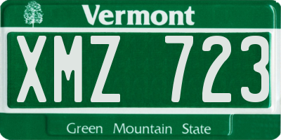 VT license plate XMZ723
