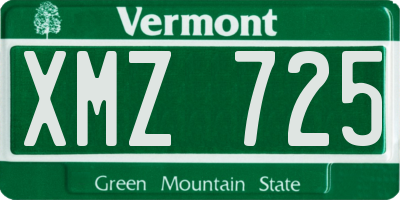 VT license plate XMZ725