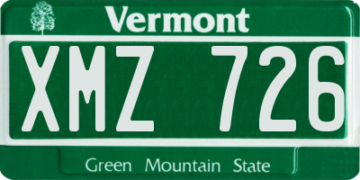 VT license plate XMZ726
