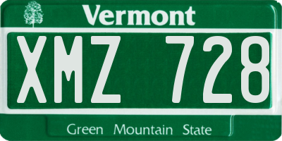 VT license plate XMZ728