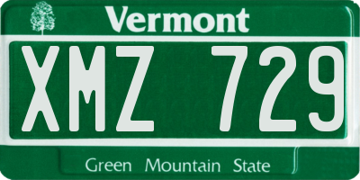 VT license plate XMZ729