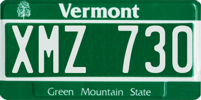 VT license plate XMZ730