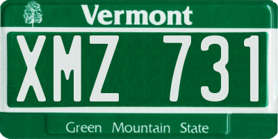 VT license plate XMZ731