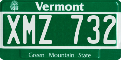 VT license plate XMZ732