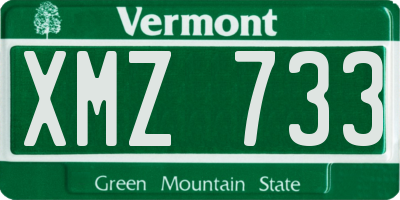 VT license plate XMZ733