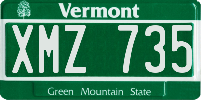 VT license plate XMZ735