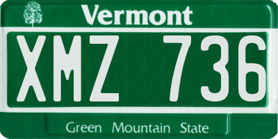 VT license plate XMZ736