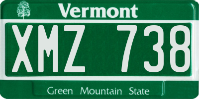 VT license plate XMZ738