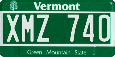 VT license plate XMZ740