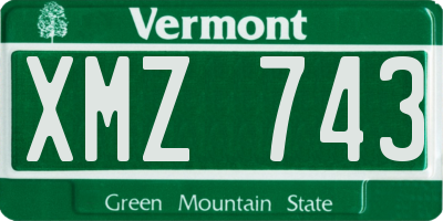 VT license plate XMZ743