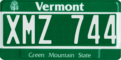 VT license plate XMZ744