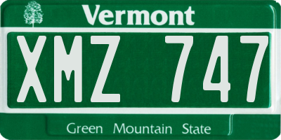 VT license plate XMZ747