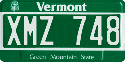 VT license plate XMZ748