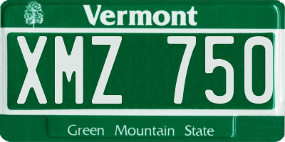 VT license plate XMZ750