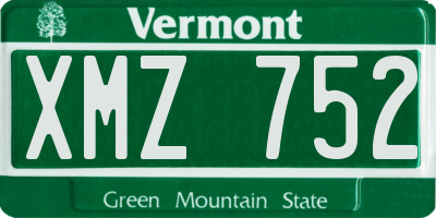 VT license plate XMZ752