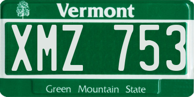 VT license plate XMZ753