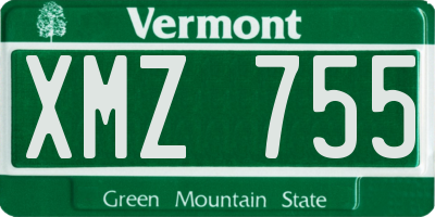 VT license plate XMZ755