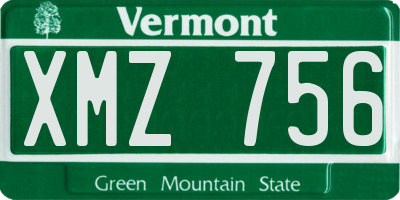 VT license plate XMZ756