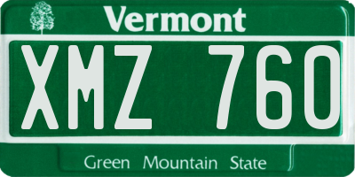 VT license plate XMZ760
