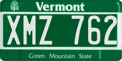 VT license plate XMZ762
