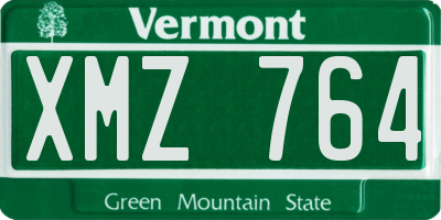 VT license plate XMZ764