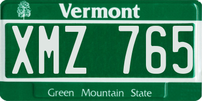 VT license plate XMZ765