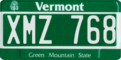 VT license plate XMZ768