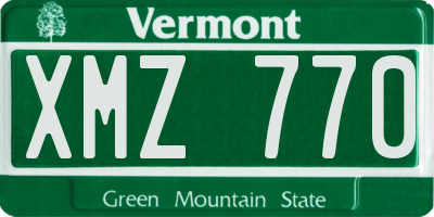 VT license plate XMZ770