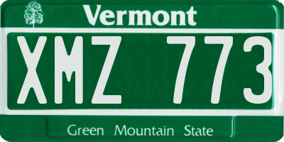 VT license plate XMZ773