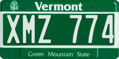 VT license plate XMZ774