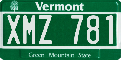 VT license plate XMZ781