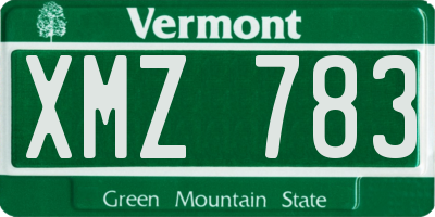 VT license plate XMZ783
