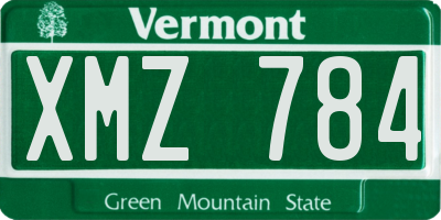 VT license plate XMZ784