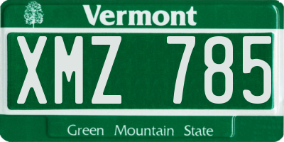VT license plate XMZ785