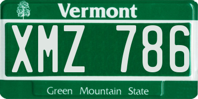 VT license plate XMZ786