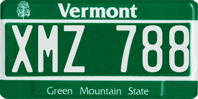 VT license plate XMZ788