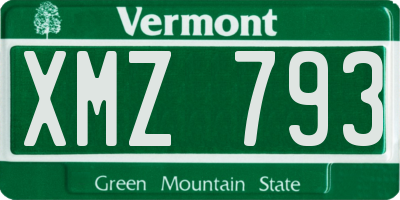 VT license plate XMZ793