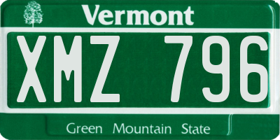VT license plate XMZ796