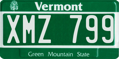VT license plate XMZ799