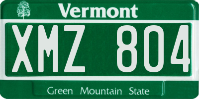 VT license plate XMZ804