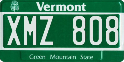 VT license plate XMZ808