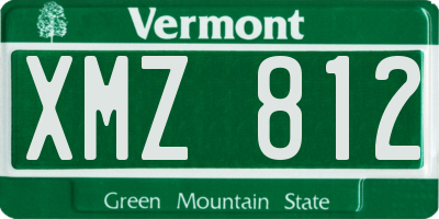 VT license plate XMZ812