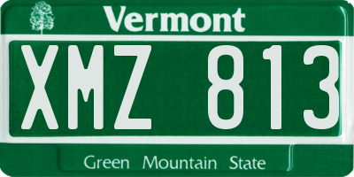 VT license plate XMZ813