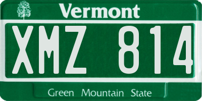 VT license plate XMZ814
