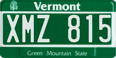 VT license plate XMZ815