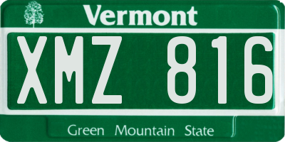 VT license plate XMZ816