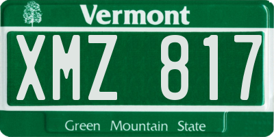 VT license plate XMZ817