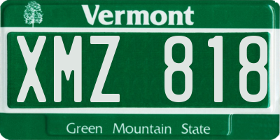 VT license plate XMZ818