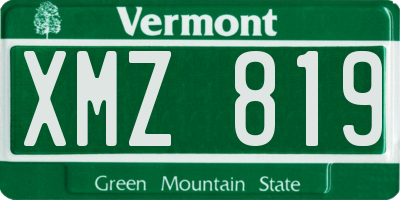 VT license plate XMZ819