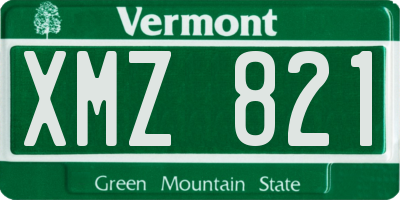 VT license plate XMZ821